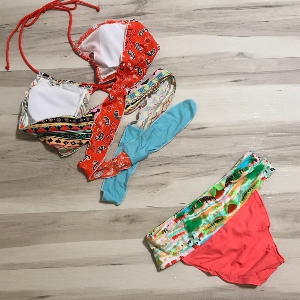 boho Paisley print bikini swimsuit. - Picture 6 of 7